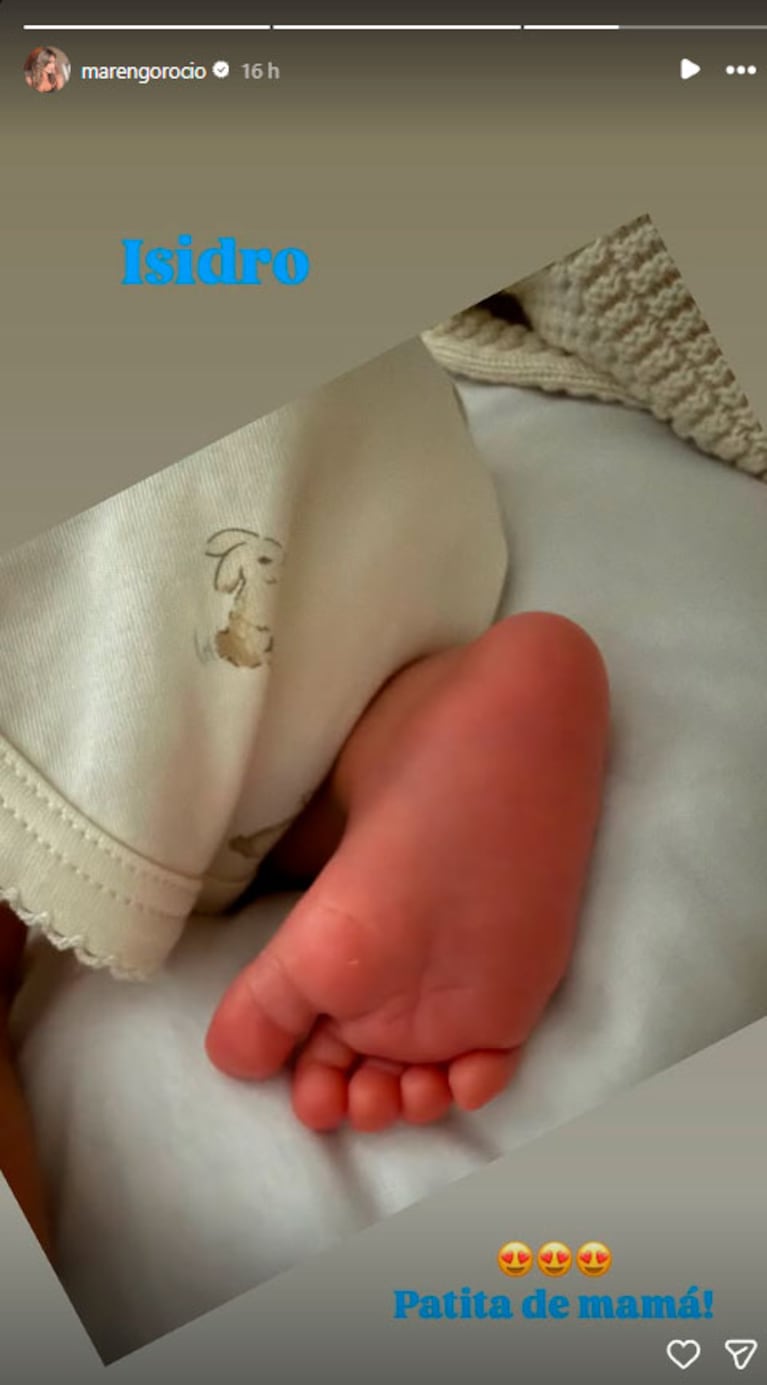 Rocío Marengo  con su hijo Isidro en neo (Foto de Instagram @marengorocio)