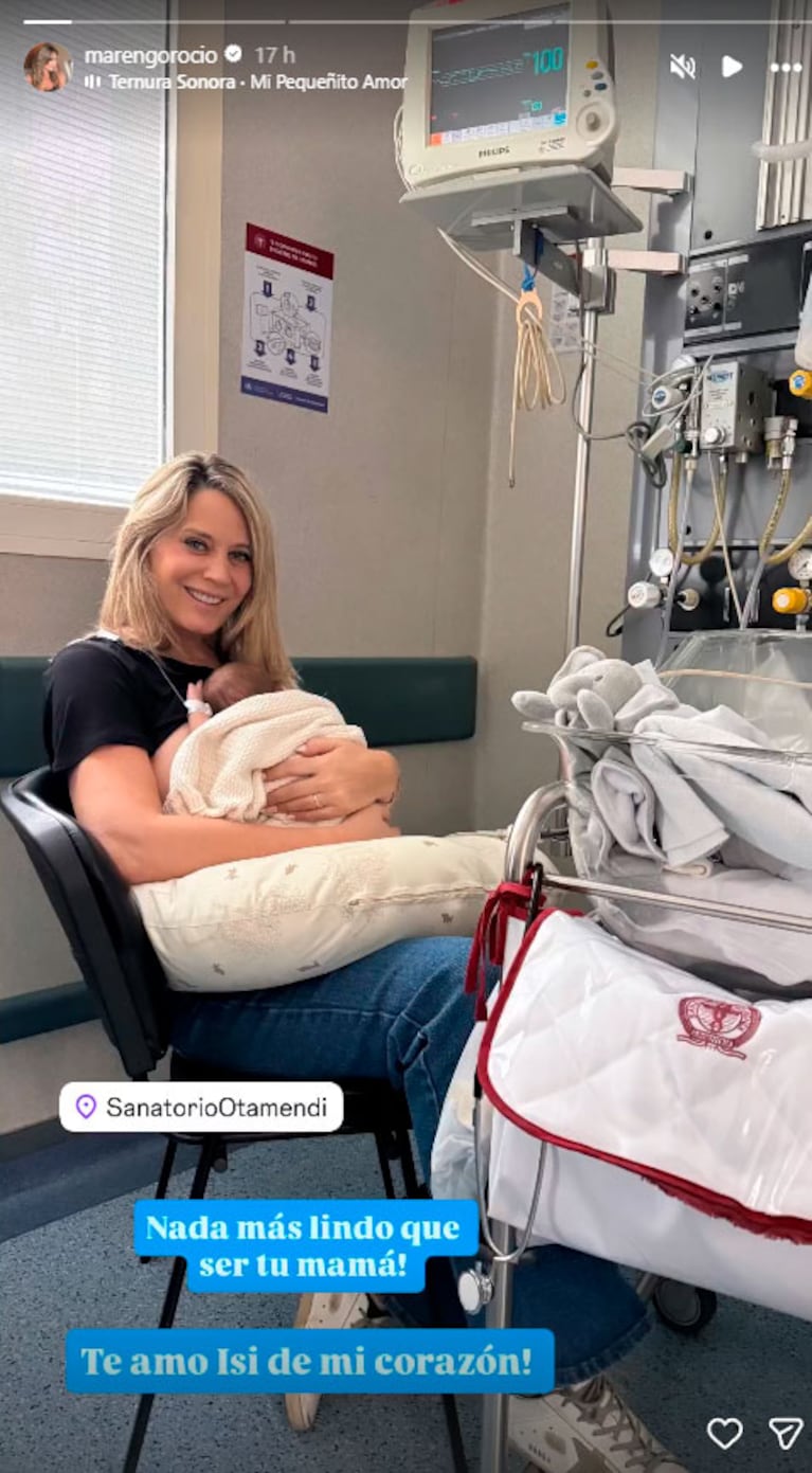 Rocío Marengo  con su hijo Isidro en neo (Foto de Instagram @marengorocio)