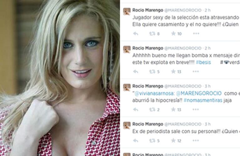Rocío Marengo, desatada en Twitter. (Fotos: Web y Twitter @marengorocio)