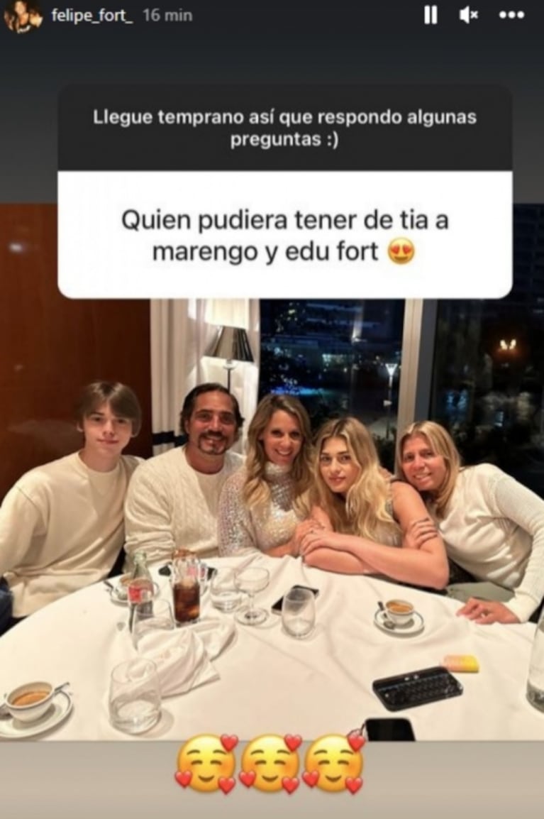 Rocío Marengo y Eduardo Fort se reconciliaron: la foto de su cena familiar en Miami
