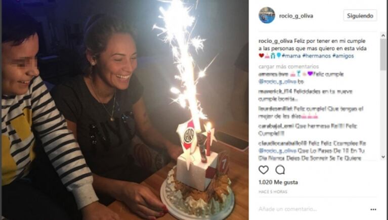 Rocío Oliva celebró sus 27 años... ¿con palito para Diego Maradona?: "Feliz por tener en mi cumple a las personas que más quiero en esta vida"