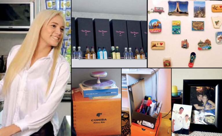 Rocío Oliva entre souvenirs y un "altar maradoneano". (Foto: revista Gente)