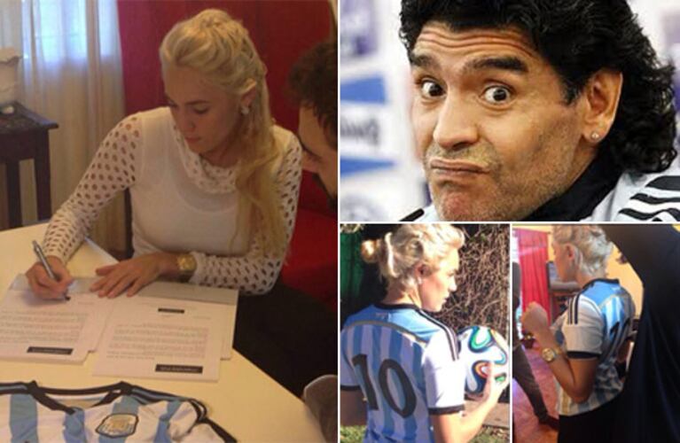 Rocío Oliva firmó con El diario de Mariana. (Fotos: Twitter @angeldebritook y Web)