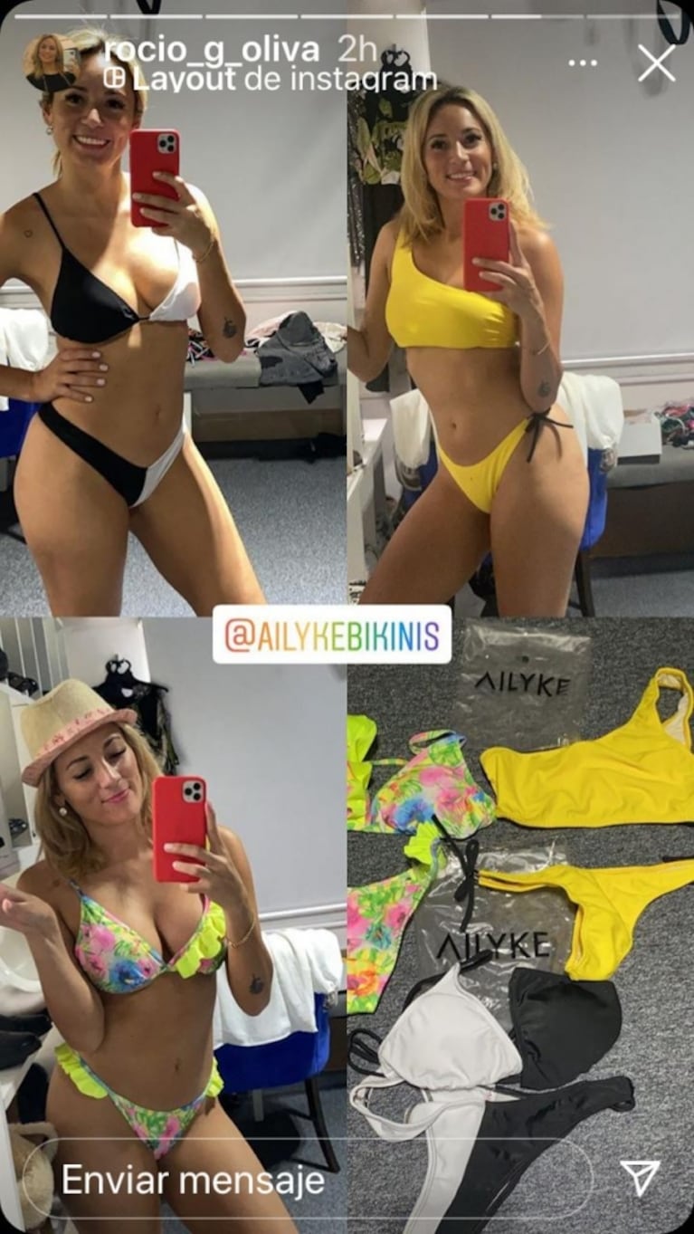 Rocío Oliva jugó a ser modelo y compartió varias fotos luciendo sexies bikinis