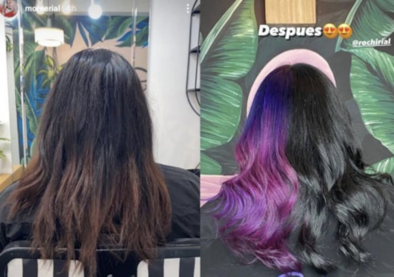 Rocío Rial cambió radicalmente su look y se tiñó la mitad del cabello de dos colores "fantasía"