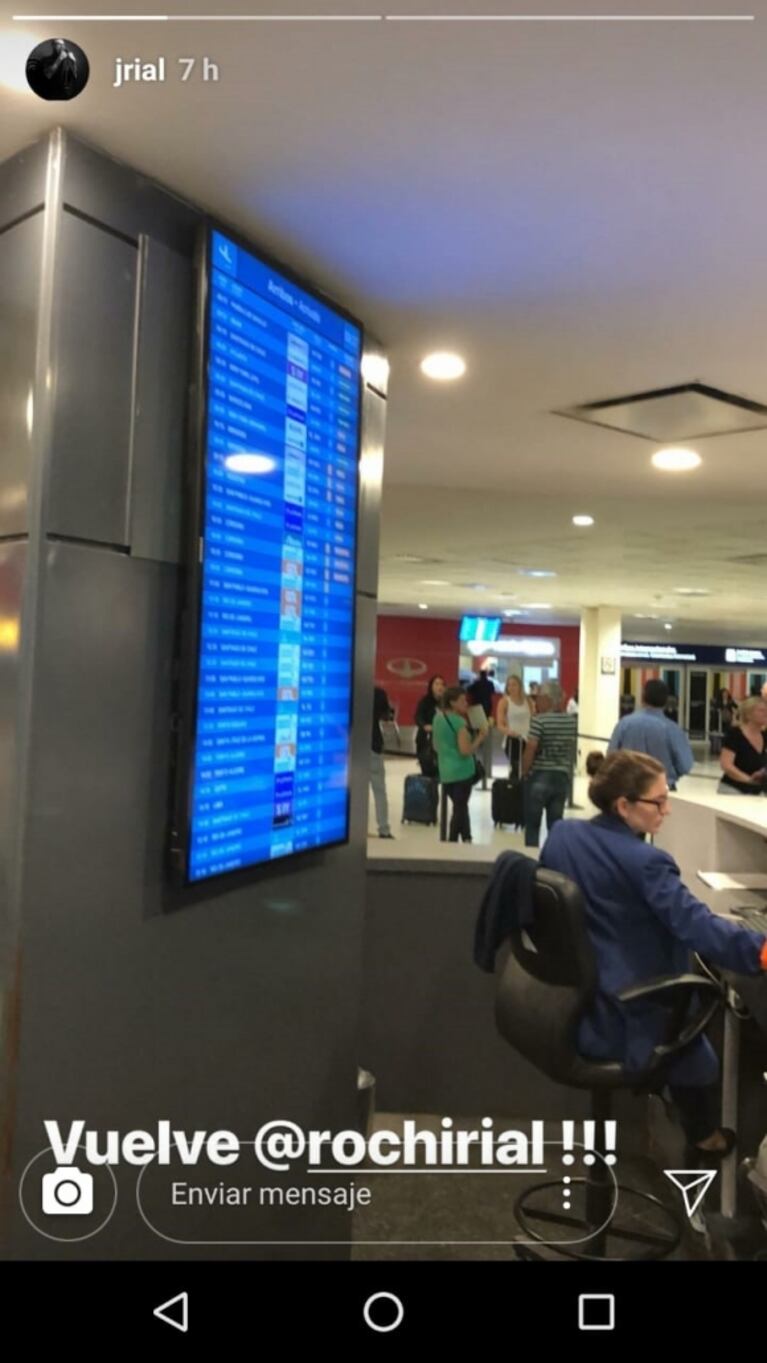 Rocío Rial regresó a la Argentina de su viaje de estudios: la reacción de Rial