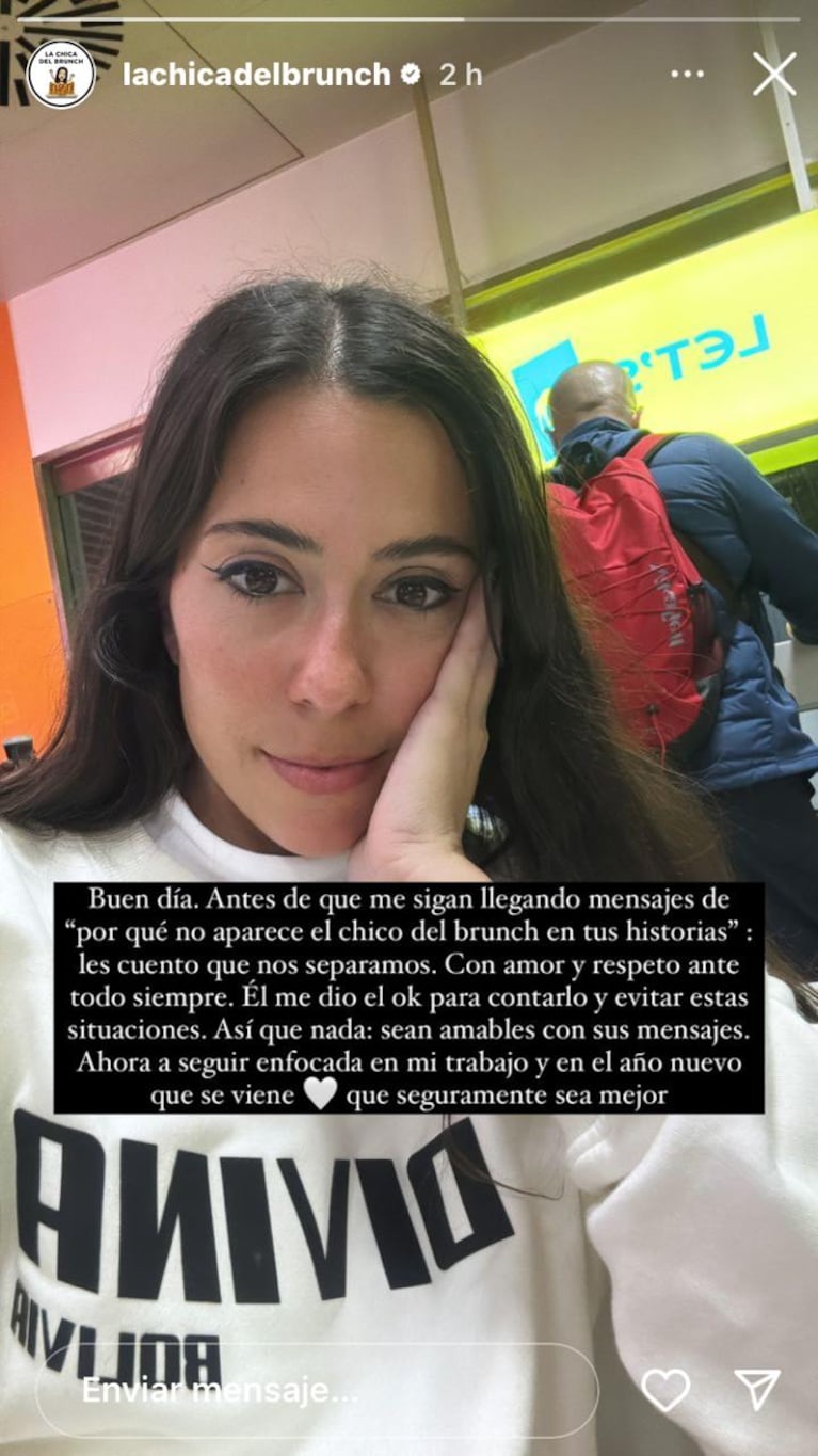 Rocío Strat, la Chica del Brunch, se separó (Foto: captura de Instagram).