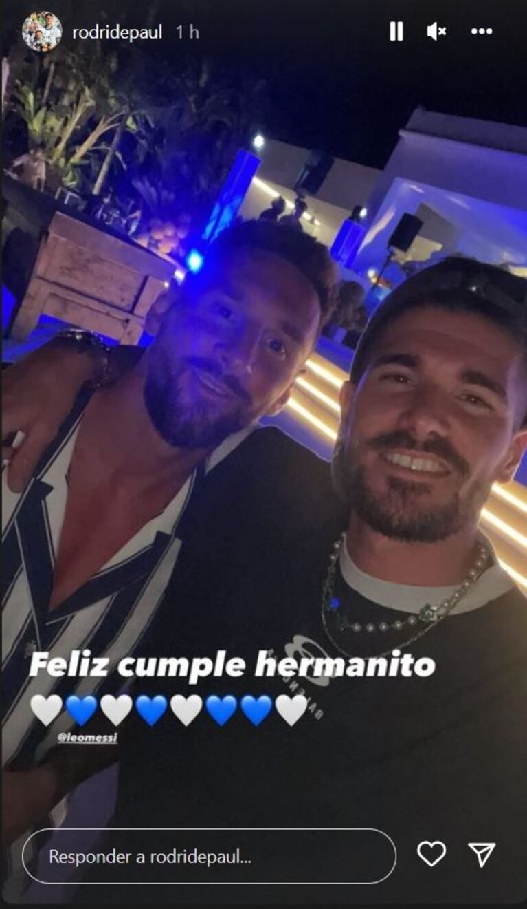 Rodrigo de Paul compartió fotos del gran festejo de cumpleaños de Messi: diversión en Ibiza con varios futbolistas 