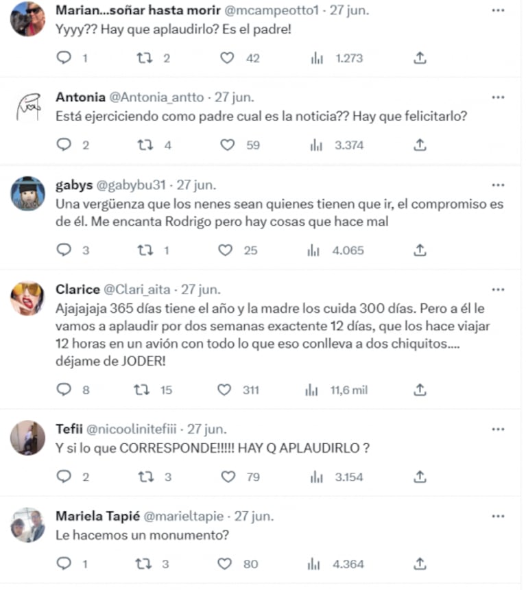 Rodrigo de Paul se encontró con sus hijos en Madrid y lo fulminaron en las redes: "¿Hay que aplaudirlo?"