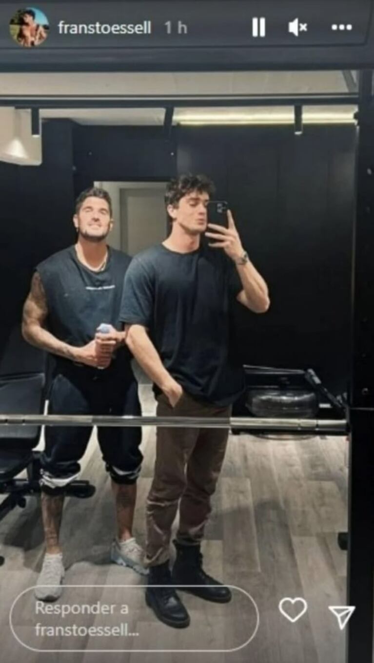 Rodrigo de Paul se mostró compinche con Fran, el hermano de Tini Stoessel