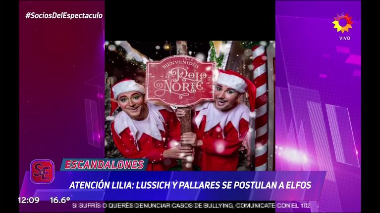 Rodrigo Lussich y Adrián Pallares drisfrazados de Elfo (Foto: captura de Socios del Espectáculo).