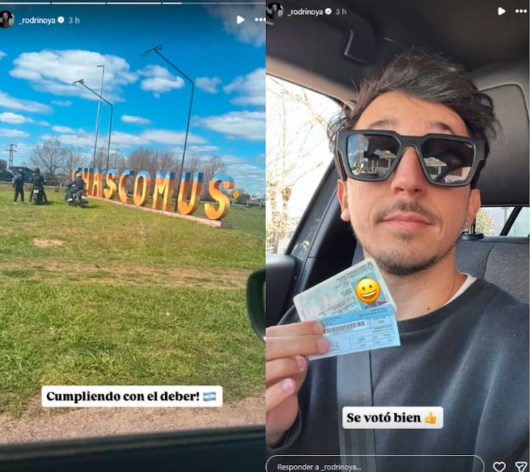 Rodrigo Noya votando (Fotos: Instagram)