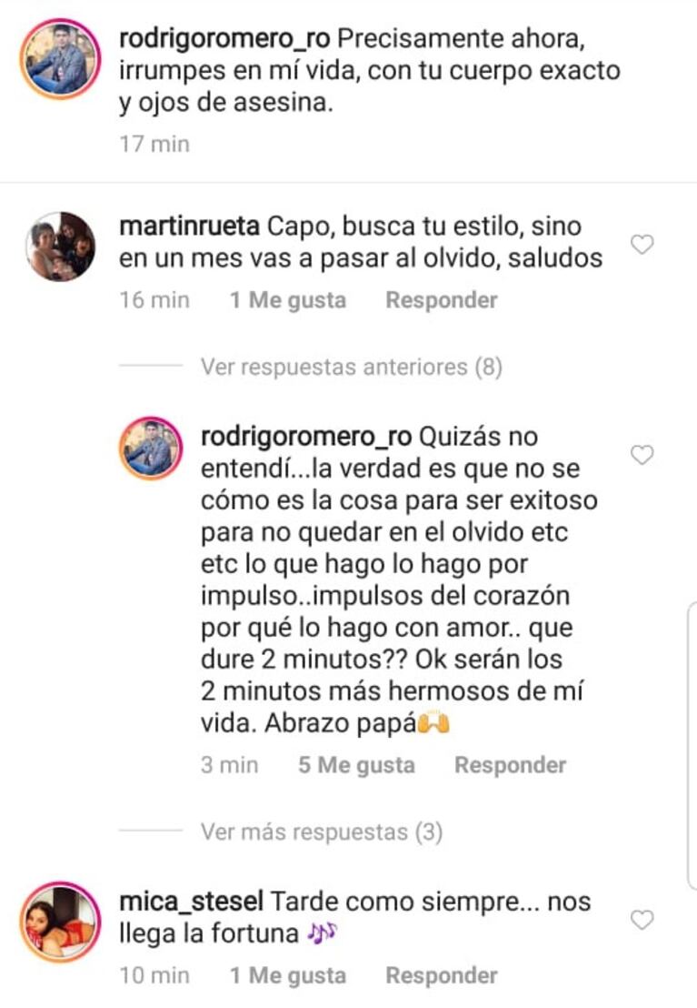 Rodrigo Romero se defendió de los haters que lo atacan por copiar al Potro: "Lo hago por impulsos del corazón"