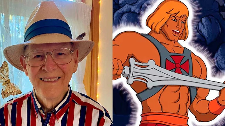 Roger Sweet y He-Man, su creación más famosa (Fotos: web)
