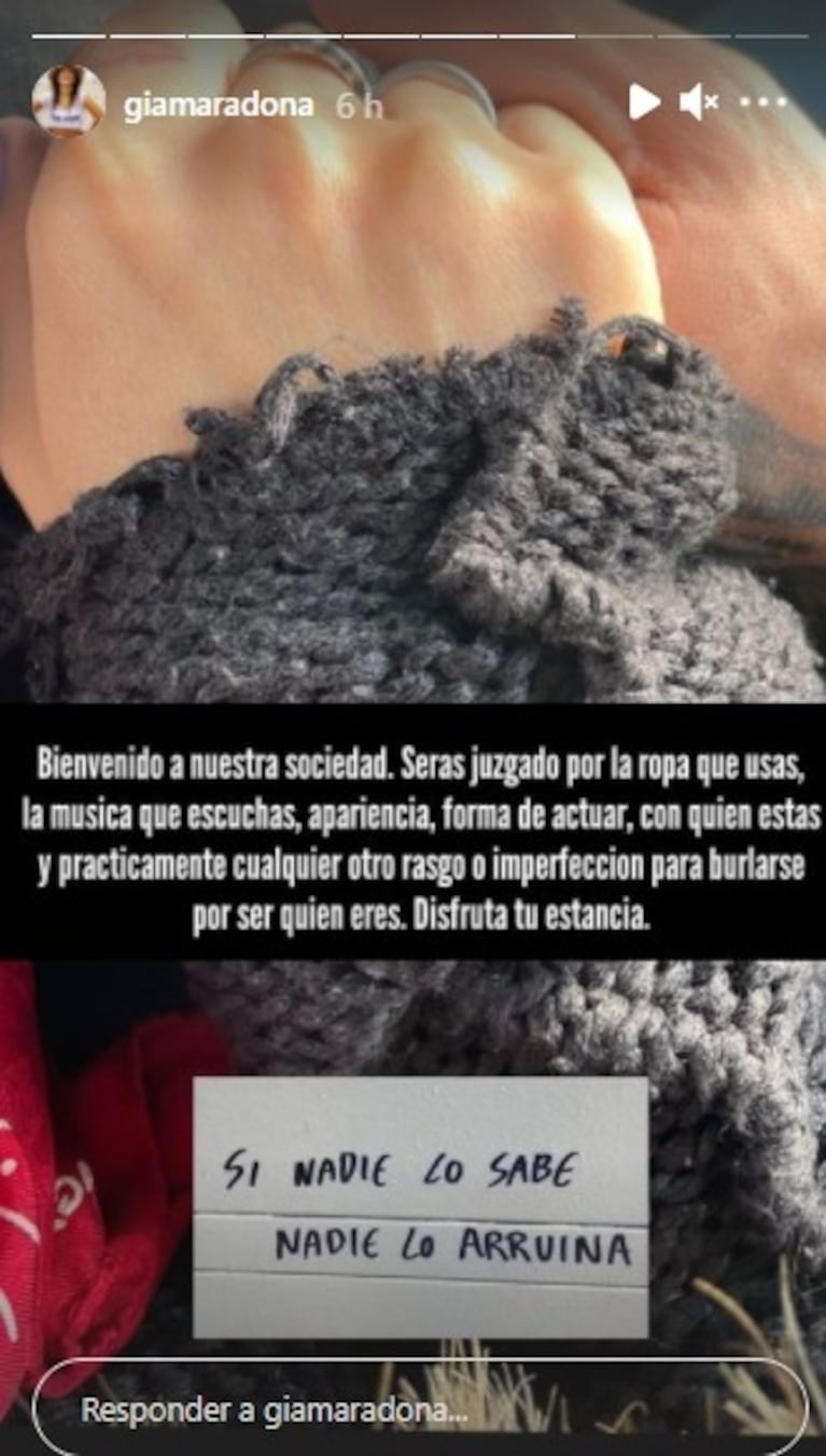 Románticos posteos de Gianinna Maradona en medio de rumores de separación de Daniel Osvaldo: "Si nadie lo sabe, nadie lo arruina"