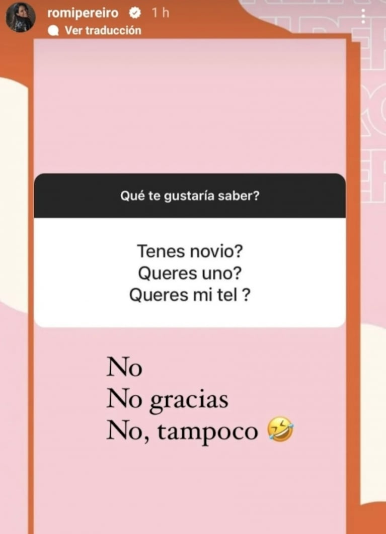 Romina Pereiro habló por primera vez de su vida sentimental tras haberse divorciado de Jorge Rial