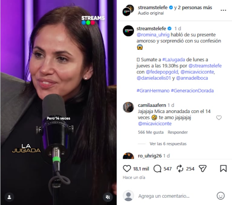 Romina Uhrig contó que la relación ya lleva tres meses, aunque prefiere mantener bajo siete llaves la identidad del hombre que le devolvió las ganas de enamorarse
Fuente: Stream Telefe