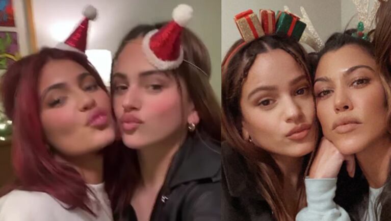 Rosalía festejó una Navidad anticipada con Kourtney y Kylie.