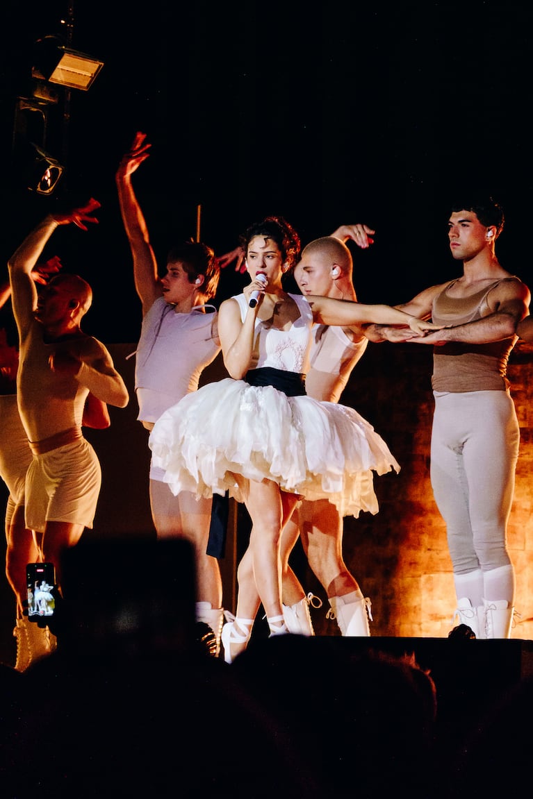 Rosalía performs at Madison Square Garden in New York during her Lux Tour, June 17, 2026. On her tour, the pop star mingles dance genres, starting the show on pointe. (The New York Times)