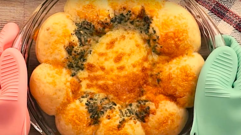 Rosca diferente, con espinaca y queso, receta