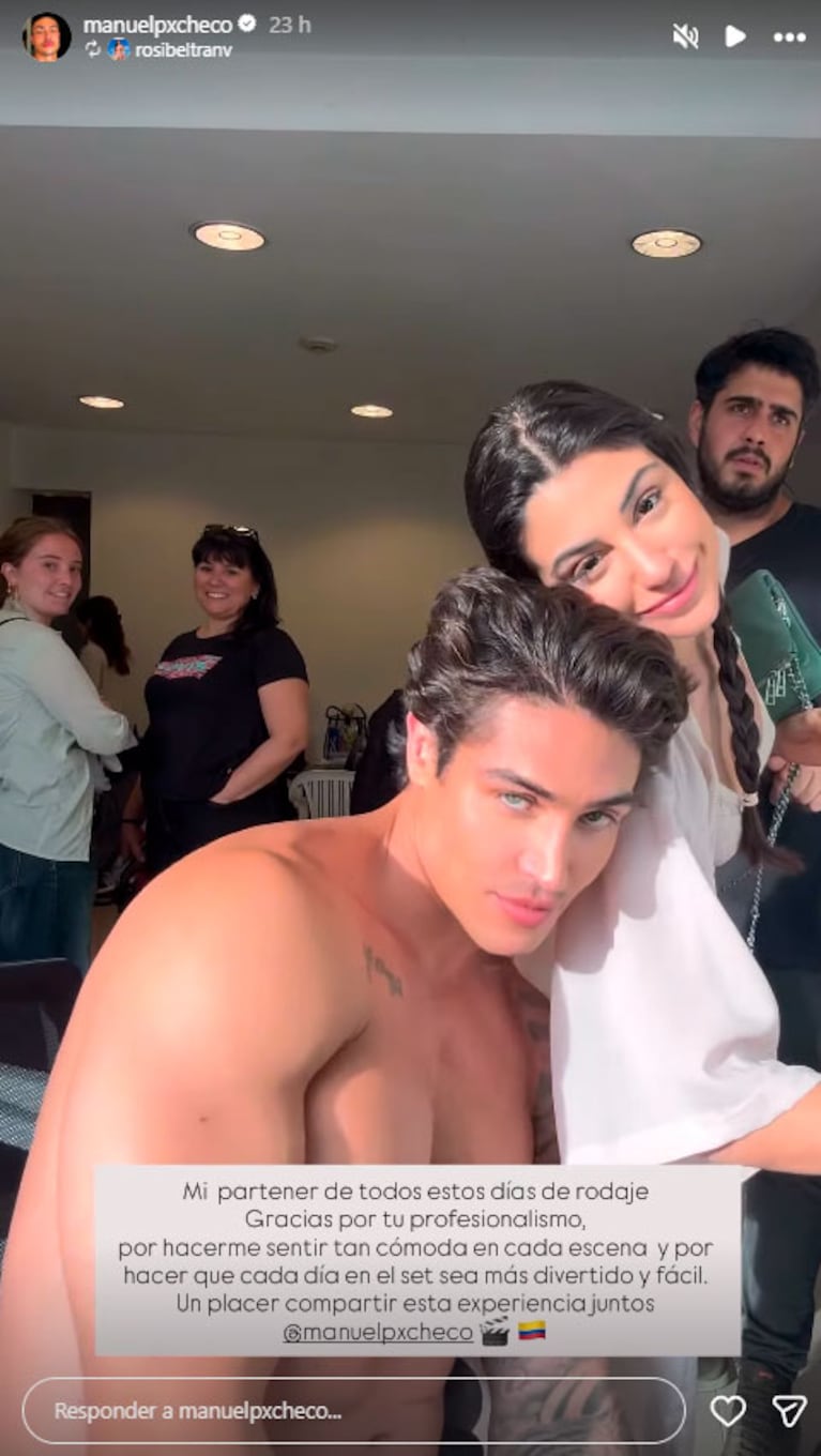 Rosina Beltrán y Manuel Pacheco en el set