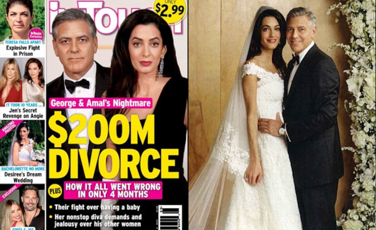 Rumores de divorcio para George Clooney y Amal Alamuddin. (Foto: web)
