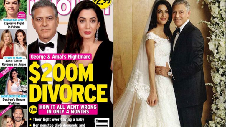 Rumores de divorcio para George Clooney y Amal Alamuddin. (Foto: web)