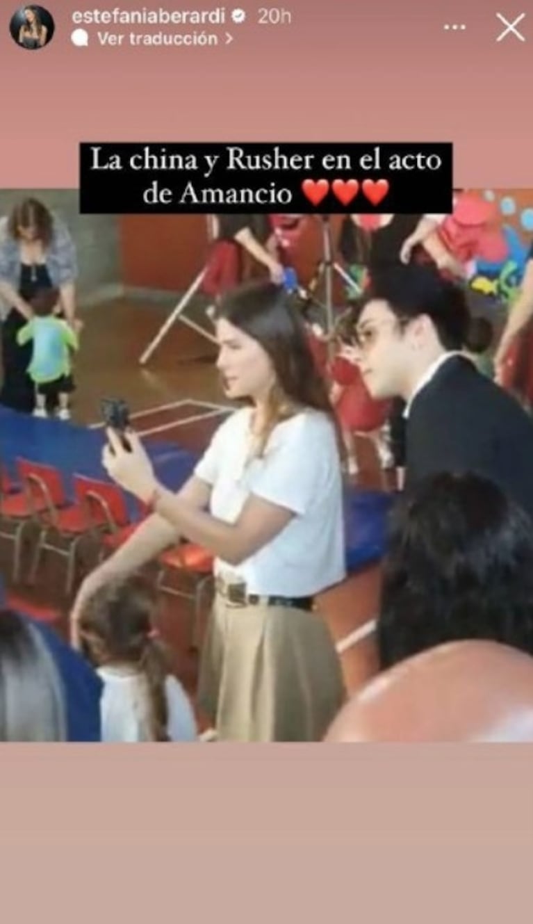 Rusherking acompañó a la China Suárez al acto escolar de su hijo Amancio Vicuña y se filtró la foto