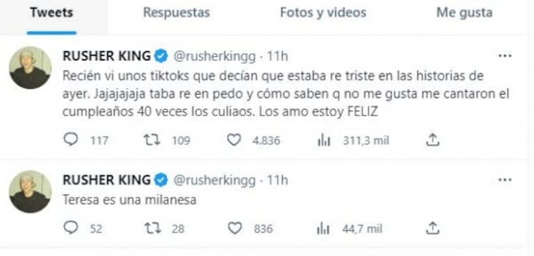 Rusherking habló de su presente amoroso tras la separación de China Suárez: "Estoy solo y feliz"