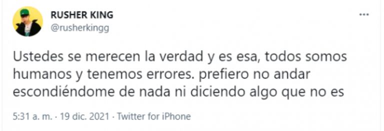 Rusherking habló tras los escandalosos mensajes de María Becerra: "Nunca le fui infiel, solo conocí a una chica cuando estuvimos separados"