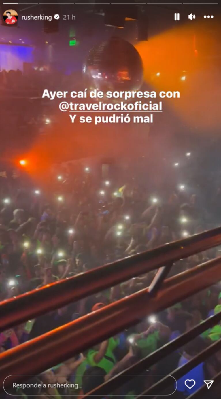 Rusherking irrumpió de sorpresa en un boliche y sorprendió a sus fans: el emocionante video