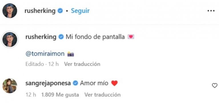 Rusherking mostró el sensual fondo de pantalla de su celular que tiene como protagonista a China Suárez