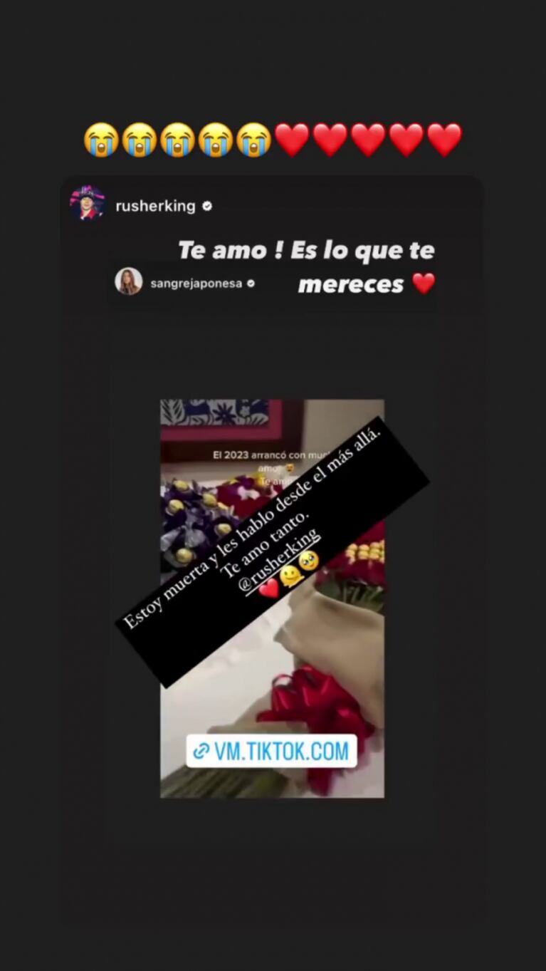 Rusherking sorprendió a la China Suárez con un espectacular regalo por Año Nuevo: "Estoy muerta"