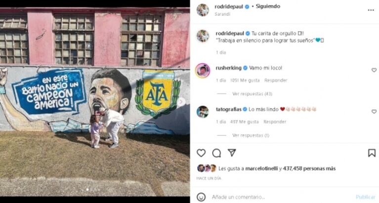Rusherking sorprendió con su mensaje a Rodrigo de Paul tras la versión de affaire con la China Suárez