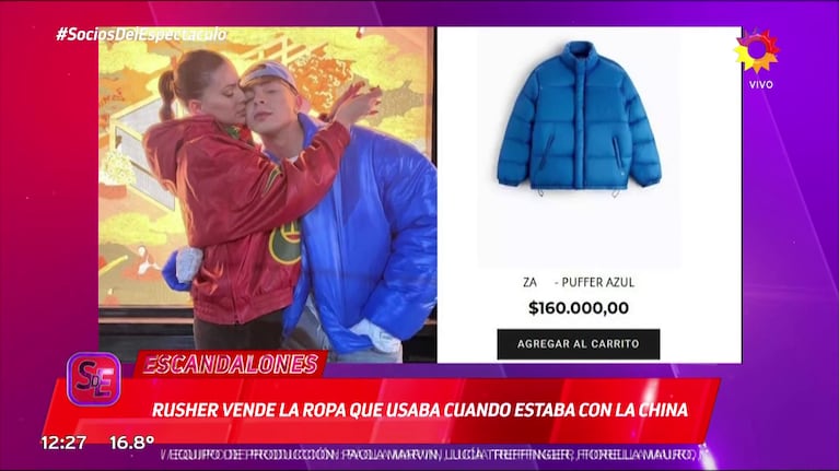 Rusherking vende la ropa que usó con China Suárez.