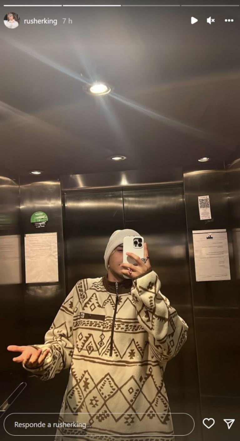 Rusherking volvió de Disney con China Suárez y se mostró solo en Buenos Aires