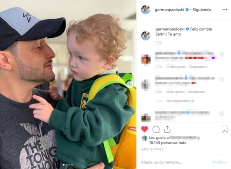 Sabrina Garciarena y Germán Paoloski festejaron los dos añitos de su hijo Beltrán: los dulces mensajes de los papás