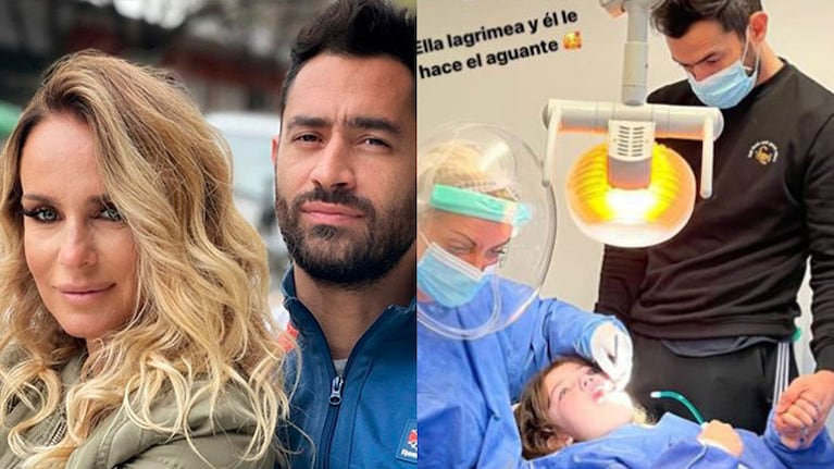 Sabrina Rojas compartió una tierna foto de Tucu López conteniendo a su hija en el dentista