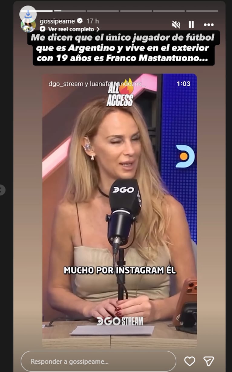 Sabrina Rojas reveló que un futbolista de 19 años quiere conquistarla. Crédito: Instagram