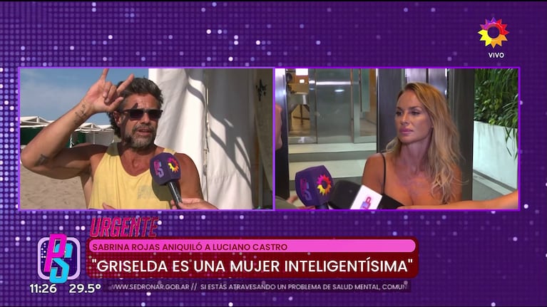 Sabrina Rojas sobre Luciano Castro y Griselda Siciliani.