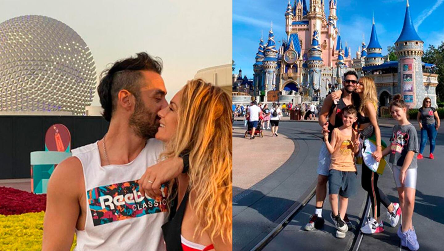 Sabrina Rojas, sus hijos y Tucu López se fueron de vacaciones a Disney.