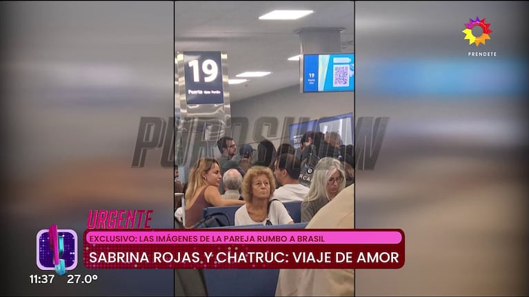 Sabrina Rojas y José Chatruc rumbo a Brasil este jueves (Foto: captura de eltrece).