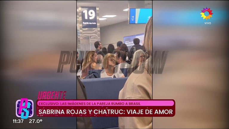 Sabrina Rojas y José Chatruc rumbo a Brasil este jueves (Foto: captura de eltrece).