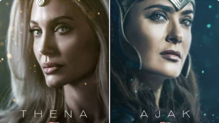 Salma Hayek y Angelina Jolie brillaron en el estreno de Eternals de Marvel