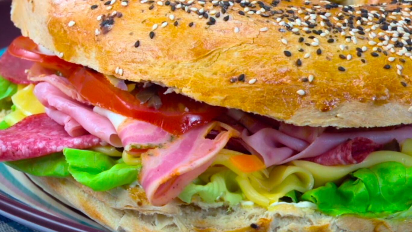 sándwich, gigante, pan, casero