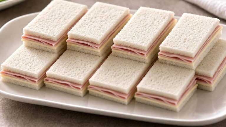 Sándwiches de miga de jamón y queso. Foto: Freepik