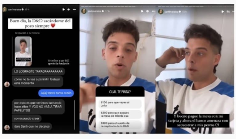 Santi Maratea pidió ayuda para pagar su mesa de dos millones y medio de pesos