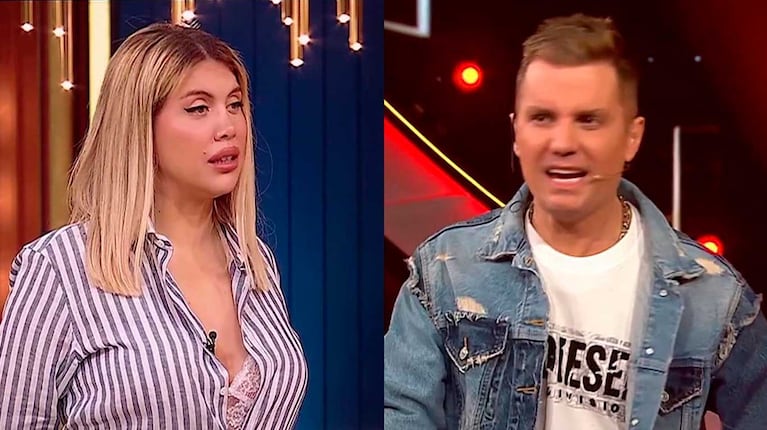 Santiago del Moro y Wanda Nara (Fotos: capturas Telefe)