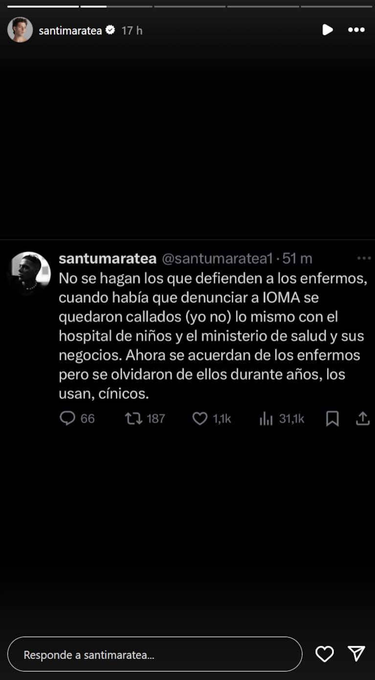 Santiago Maratea destrozó a los haters y anunció una nueva campaña: “Estamos juntando 100 millones de pesos”