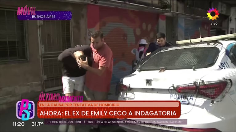 Santiago Martínez, ex de Emily Ceco, a quién conoció en Love Is Blind, llegó esposado a la fiscalía (Foto: captura de eltrece).
